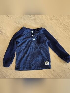 OshKosh B'gosh Navy Long-Sleeve Shirt Size: 24 Months